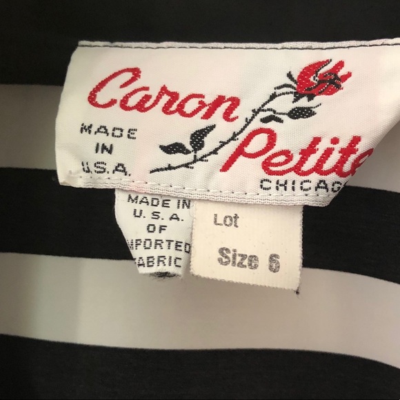 Vintage black and white striped blouse - Picture 4 of 12